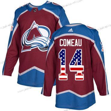 Adidas Miesten Colorado Avalanche #14 Blake Comeau Kotiottelupaita Punainen Aito USA Flag Ommeltu NHL Paita