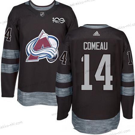 Adidas Miesten Colorado Avalanche #14 Blake Comeau Musta 100th Vuosipäivä Ommeltu NHL 2017 Jääkiekko Paita