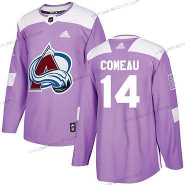 Adidas Miesten Colorado Avalanche #14 Blake Comeau Violetti Aito Taistelee syöpää vastaan Ommeltu NHL Paita