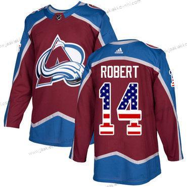 Adidas Miesten Colorado Avalanche #14 Rene Robert Kotiottelupaita Punainen Aito USA Flag Ommeltu NHL Paita