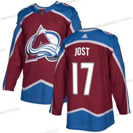 Adidas Miesten Colorado Avalanche #17 Tyson Jost Kotiottelupaita Punainen Aito Ommeltu NHL Paita