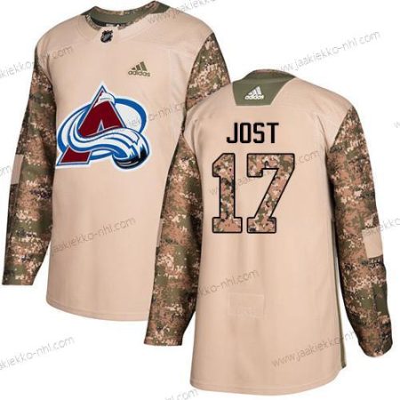 Adidas Miesten Colorado Avalanche #17 Tyson Jost Maastokuvio Aito 2017 Veterans Day Ommeltu NHL Paita