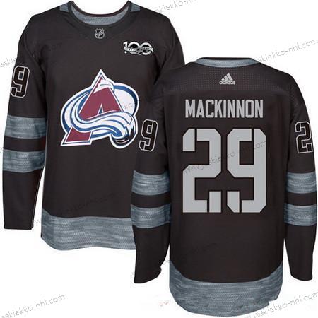 Adidas Miesten Colorado Avalanche #29 Nathan Mackinnon Musta 100th Vuosipäivä Ommeltu NHL 2017 Jääkiekko Paita