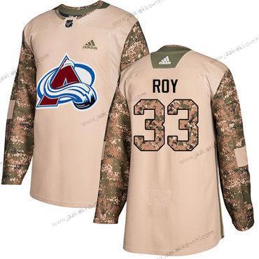 Adidas Miesten Colorado Avalanche #33 Patrick Roy Maastokuvio Aito 2017 Veterans Day Ommeltu NHL Paita