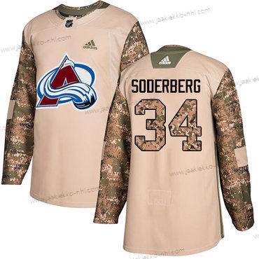 Adidas Miesten Colorado Avalanche #34 Carl Soderberg Maastokuvio Aito 2017 Veterans Day Ommeltu NHL Paita