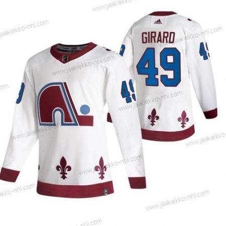 Adidas Miesten Colorado Avalanche #49 Samuel Girard Valkoinen 2020-21 Käänteinen Retro Vaihtopaita NHL Paita