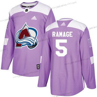 Adidas Miesten Colorado Avalanche #5 Rob Ramage Violetti Aito Taistelee syöpää vastaan Ommeltu NHL Paita