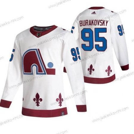 Adidas Miesten Colorado Avalanche #95 Andre Burakovsky Valkoinen 2020-21 Käänteinen Retro Vaihtopaita NHL Paita