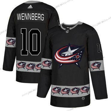 Adidas Miesten Columbus Blue Jackets #10 Alexander Wennberg Musta Maajoukkue Logos Paita