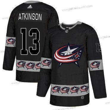 Adidas Miesten Columbus Blue Jackets #13 Cam Atkinson Musta Maajoukkue Logos Paita