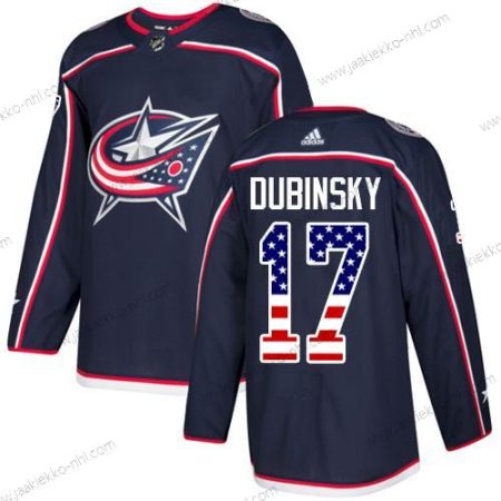 Adidas Miesten Columbus Blue Jackets #17 Brandon Dubinsky Laivastonsininen Sininen Kotiottelupaita Aito USA Flag Ommeltu NHL Paita