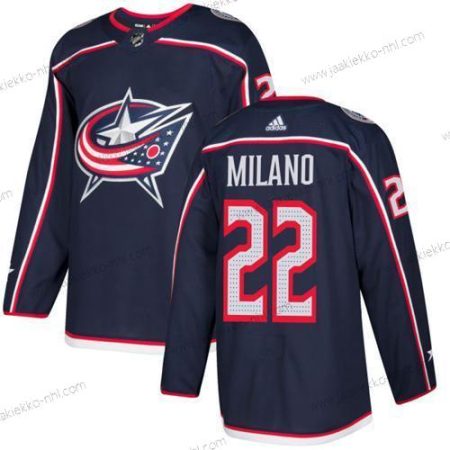 Adidas Miesten Columbus Blue Jackets #22 Sonny Milano Laivastonsininen Sininen Kotiottelupaita Aito Ommeltu NHL Paita