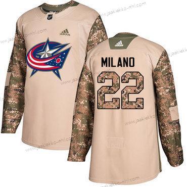 Adidas Miesten Columbus Blue Jackets #22 Sonny Milano Maastokuvio Aito 2017 Veterans Day Ommeltu NHL Paita