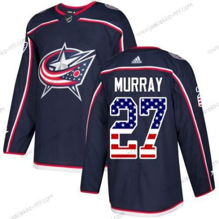 Adidas Miesten Columbus Blue Jackets #27 Ryan Murray Laivastonsininen Sininen Kotiottelupaita Aito USA Flag Ommeltu NHL Paita