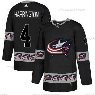 Adidas Miesten Columbus Blue Jackets #4 Scott Harrington Musta Maajoukkue Logos Paita