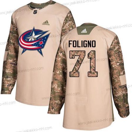 Adidas Miesten Columbus Blue Jackets #71 Nick Foligno Maastokuvio Aito 2017 Veterans Day Ommeltu NHL Paita