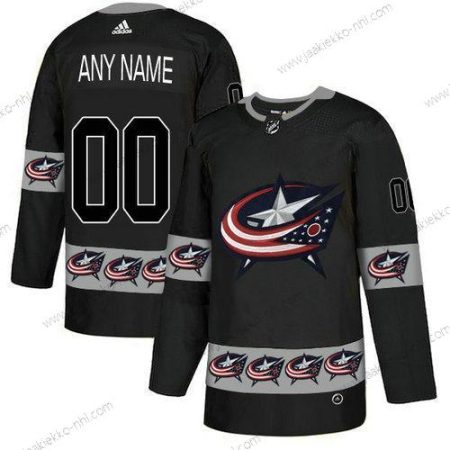 Adidas Miesten Columbus Blue Jackets Mukautettu Musta Maajoukkue Logos Paita