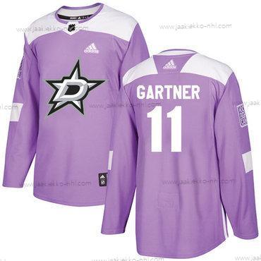 Adidas Miesten Dallas Stars #11 Mike Gartner Violetti Aito Taistelee syöpää vastaan Ommeltu NHL Paita