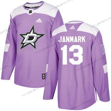 Adidas Miesten Dallas Stars #13 Mattias Janmark Violetti Aito Taistelee syöpää vastaan Ommeltu NHL Paita