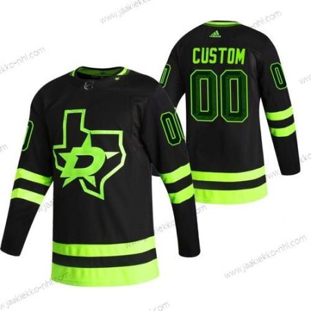 Adidas Miesten Dallas Stars Mukautettu Musta 2020-21 Vaihtopaita Aito Pelaaja NHL Paita