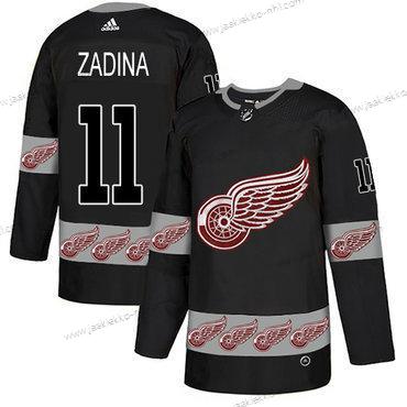 Adidas Miesten Detroit Red Wings #11 Filip Zadina Aito Maajoukkue Logo Musta Paita