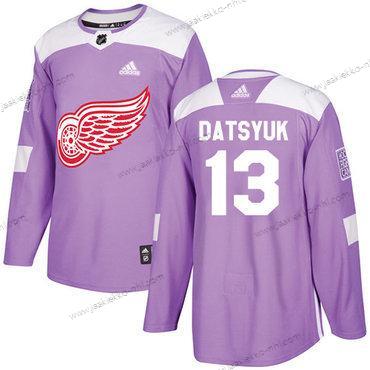 Adidas Miesten Detroit Red Wings #13 Pavel Datsyuk Violetti Aito Taistelee syöpää vastaan Ommeltu NHL Paita