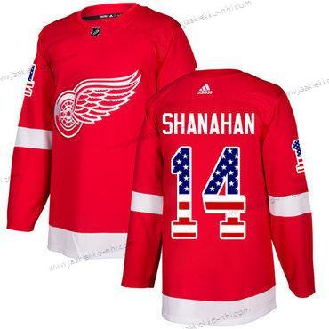 Adidas Miesten Detroit Red Wings #14 Brendan Shanahan Punainen Kotiottelupaita Aito USA Flag Ommeltu NHL Paita