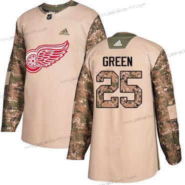 Adidas Miesten Detroit Red Wings #25 Mike Vihreä Maastokuvio Aito 2017 Veterans Day Ommeltu NHL Paita