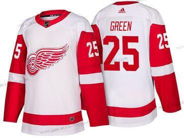 Adidas Miesten Detroit Red Wings #25 Mike Vihreä Valkoinen 2017-2018 Jääkiekko Ommeltu NHL Paita