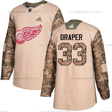 Adidas Miesten Detroit Red Wings #33 Kris Draper Maastokuvio Aito 2017 Veterans Day Ommeltu NHL Paita