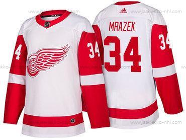 Adidas Miesten Detroit Red Wings #34 Petr Mrazek Valkoinen 2017-2018 Jääkiekko Ommeltu NHL Paita