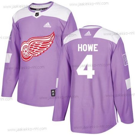 Adidas Miesten Detroit Red Wings #4 Gordie Howe Violetti Aito Taistelee syöpää vastaan Ommeltu NHL Paita