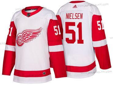 Adidas Miesten Detroit Red Wings #51 Frans Nielsen Valkoinen 2017-2018 Jääkiekko Ommeltu NHL Paita