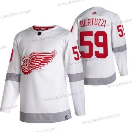 Adidas Miesten Detroit Red Wings #59 Tyler Bertuzzi Valkoinen 2020-21 Käänteinen Retro Vaihtopaita NHL Paita