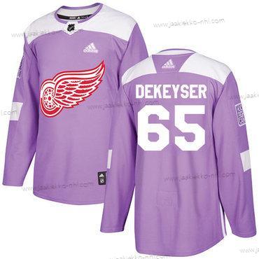 Adidas Miesten Detroit Red Wings #65 Danny Dekeyser Violetti Aito Taistelee syöpää vastaan Ommeltu NHL Paita