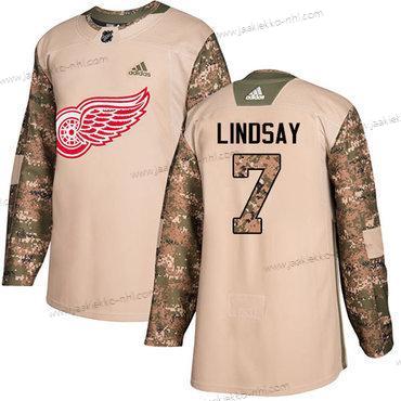 Adidas Miesten Detroit Red Wings #7 Ted Lindsay Maastokuvio Aito 2017 Veterans Day Ommeltu NHL Paita