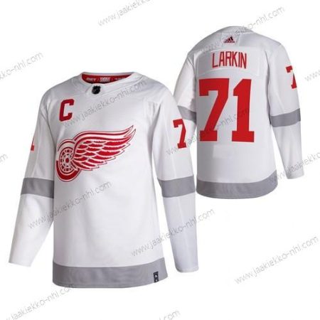 Adidas Miesten Detroit Red Wings #71 Dylan Larkin Valkoinen 2020-21 Käänteinen Retro Vaihtopaita NHL Paita