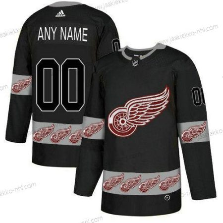 Adidas Miesten Detroit Red Wings Mukautettu Musta Maajoukkue Logos Paita