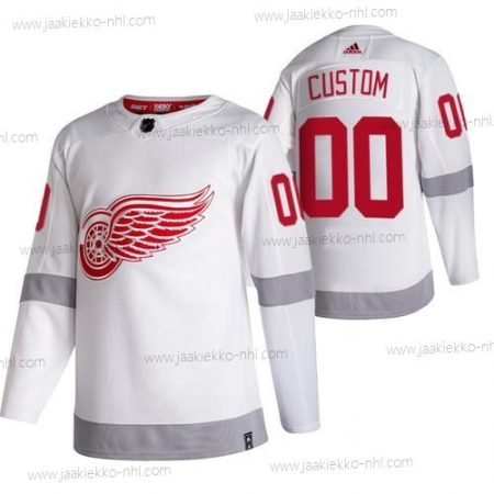 Adidas Miesten Detroit Red Wings Mukautettu Valkoinen 2020-21 Käänteinen Retro Vaihtopaita NHL Paita