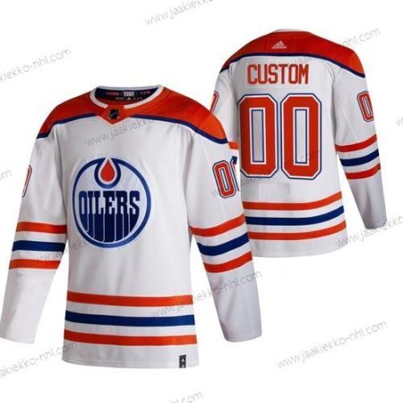 Adidas Miesten Edmonton Oilers Mukautettu Valkoinen 2020-21 Käänteinen Retro Vaihtopaita NHL Paita