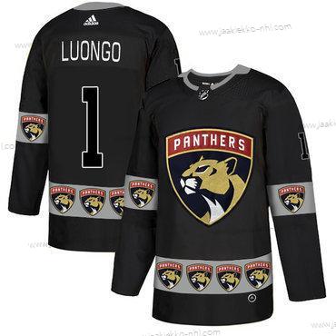 Adidas Miesten Florida Panthers #1 Roberto Luongo Musta Maajoukkue Logos Paita