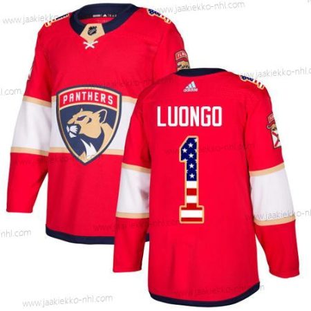 Adidas Miesten Florida Panthers #1 Roberto Luongo Punainen Kotiottelupaita Aito USA Flag Ommeltu NHL Paita