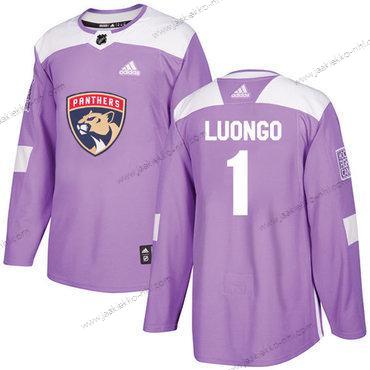 Adidas Miesten Florida Panthers #1 Roberto Luongo Violetti Aito Taistelee syöpää vastaan Ommeltu NHL Paita