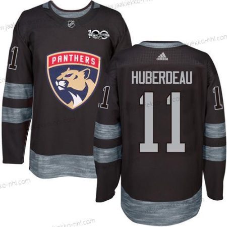 Adidas Miesten Florida Panthers #11 Jonathan Huberdeau Musta 1917-2017 100th Vuosipäivä Ommeltu NHL Paita