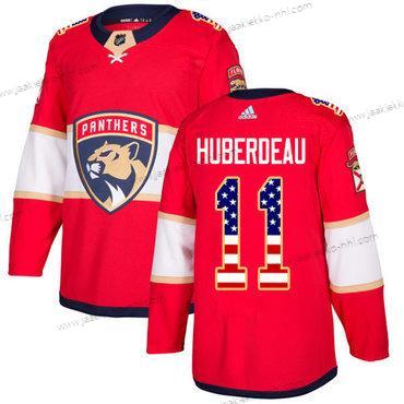 Adidas Miesten Florida Panthers #11 Jonathan Huberdeau Punainen Kotiottelupaita Aito USA Flag Ommeltu NHL Paita