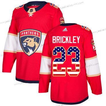 Adidas Miesten Florida Panthers #23 Connor Brickley Punainen Kotiottelupaita Aito USA Flag Ommeltu NHL Paita