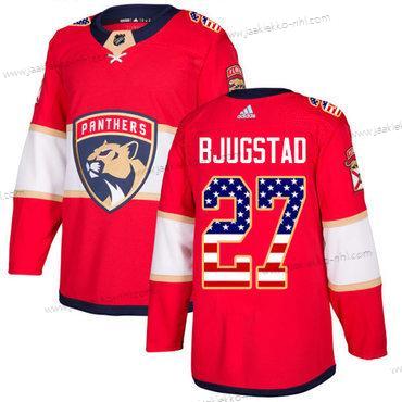 Adidas Miesten Florida Panthers #27 Nick Bjugstad Punainen Kotiottelupaita Aito USA Flag Ommeltu NHL Paita