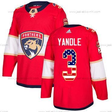 Adidas Miesten Florida Panthers #3 Keith Yandle Punainen Kotiottelupaita Aito USA Flag Ommeltu NHL Paita