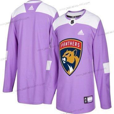 Adidas Miesten Florida Panthers Mukautettu Violetti Pinkki Jääkiekko Taistelee syöpää vastaan Harjoitus Paita