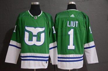 Adidas Miesten Hartford Whalers #1 Mike Liut Vihreä Paita